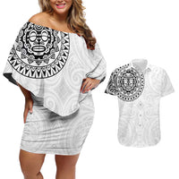 New Zealand Aotearoa Couples Matching Off Shoulder Short Dress and Hawaiian Shirt Maori Te Mata O Rongokako