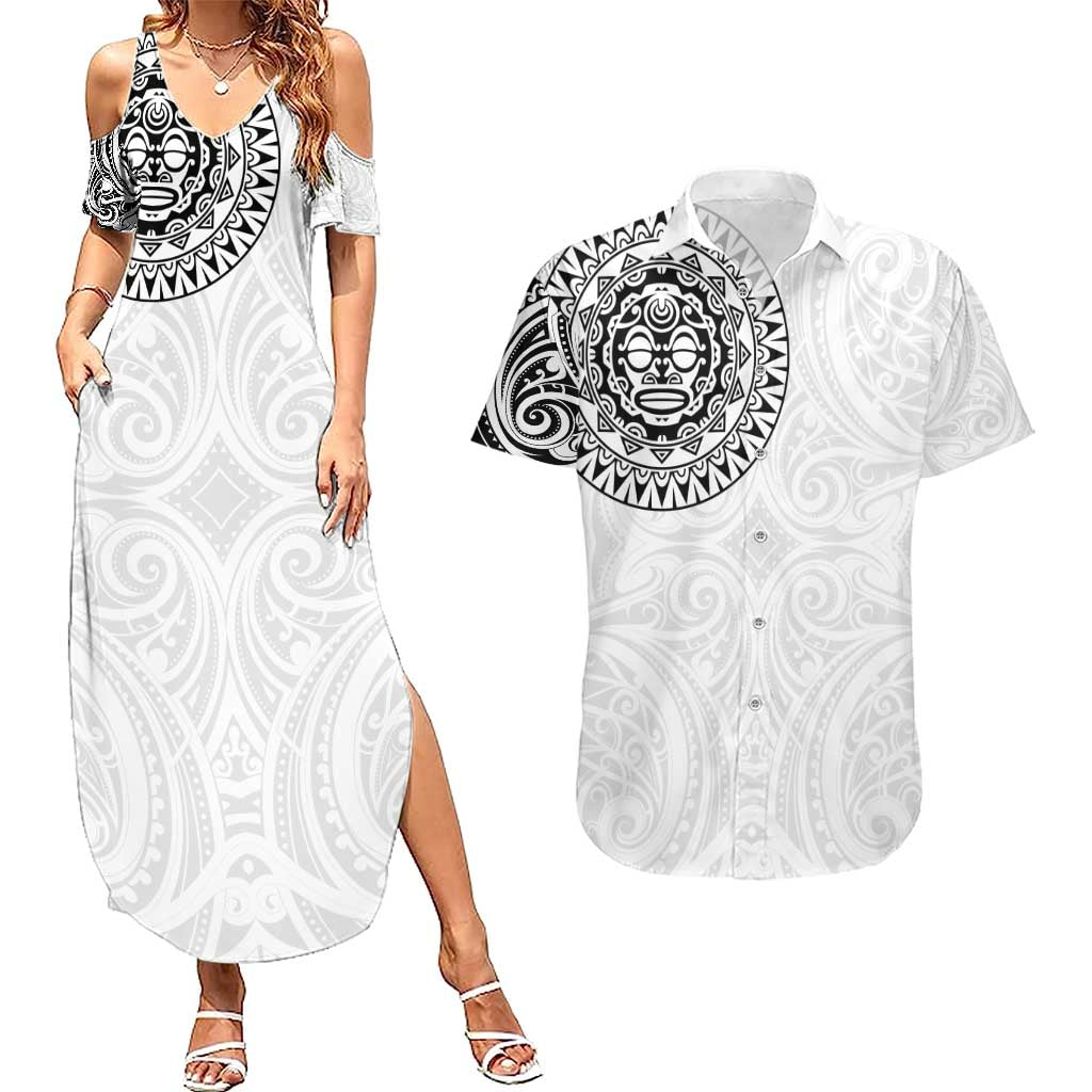 New Zealand Aotearoa Couples Matching Summer Maxi Dress and Hawaiian Shirt Maori Te Mata O Rongokako