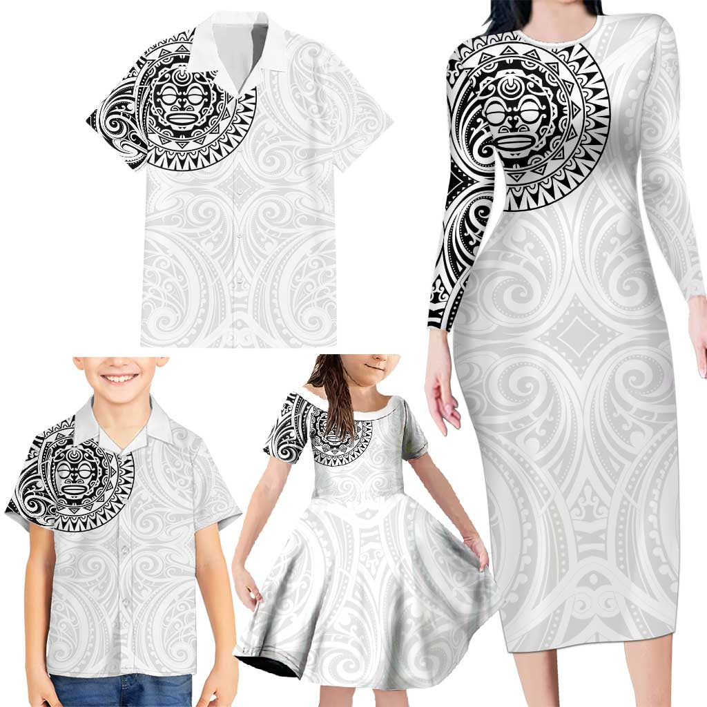 New Zealand Aotearoa Family Matching Long Sleeve Bodycon Dress and Hawaiian Shirt Maori Te Mata O Rongokako