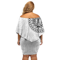 New Zealand Aotearoa Family Matching Off Shoulder Short Dress and Hawaiian Shirt Maori Te Mata O Rongokako