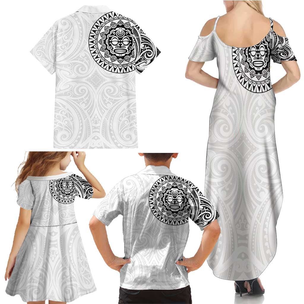 New Zealand Aotearoa Family Matching Summer Maxi Dress and Hawaiian Shirt Maori Te Mata O Rongokako