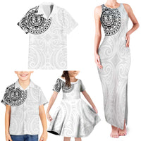 New Zealand Aotearoa Family Matching Tank Maxi Dress and Hawaiian Shirt Maori Te Mata O Rongokako