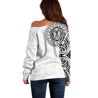New Zealand Aotearoa Off Shoulder Sweater Maori Te Mata O Rongokako