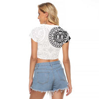 New Zealand Aotearoa Raglan Cropped T Shirt Maori Te Mata O Rongokako