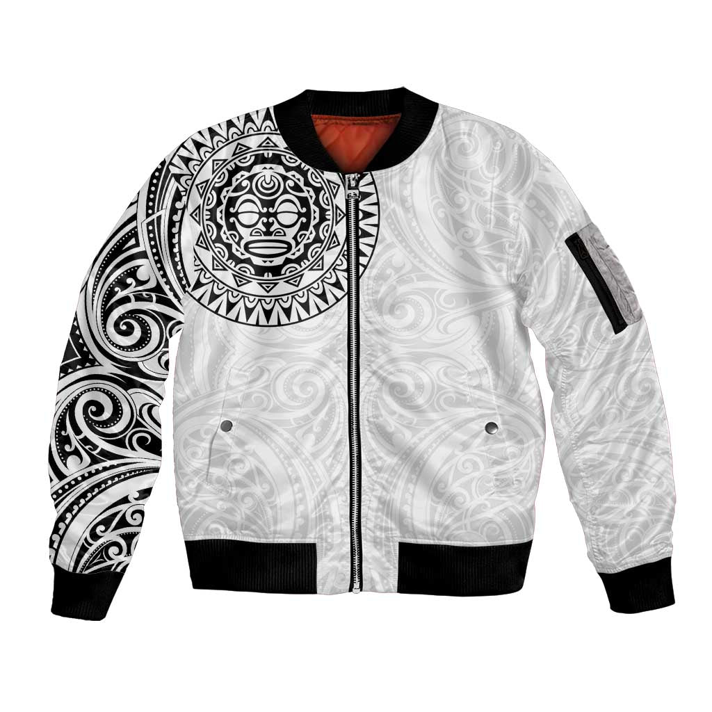 New Zealand Aotearoa Sleeve Zip Bomber Jacket Maori Te Mata O Rongokako