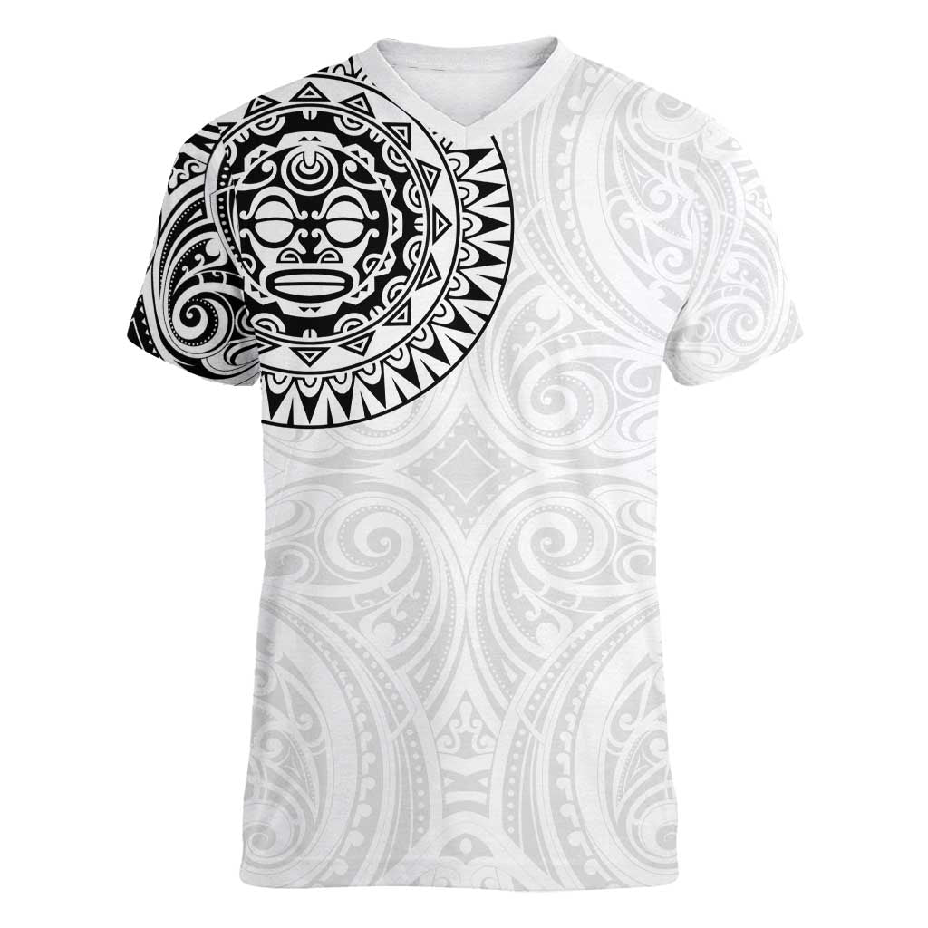 New Zealand Aotearoa Women V-Neck T-Shirt Maori Te Mata O Rongokako