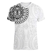New Zealand Aotearoa Women V-Neck T-Shirt Maori Te Mata O Rongokako