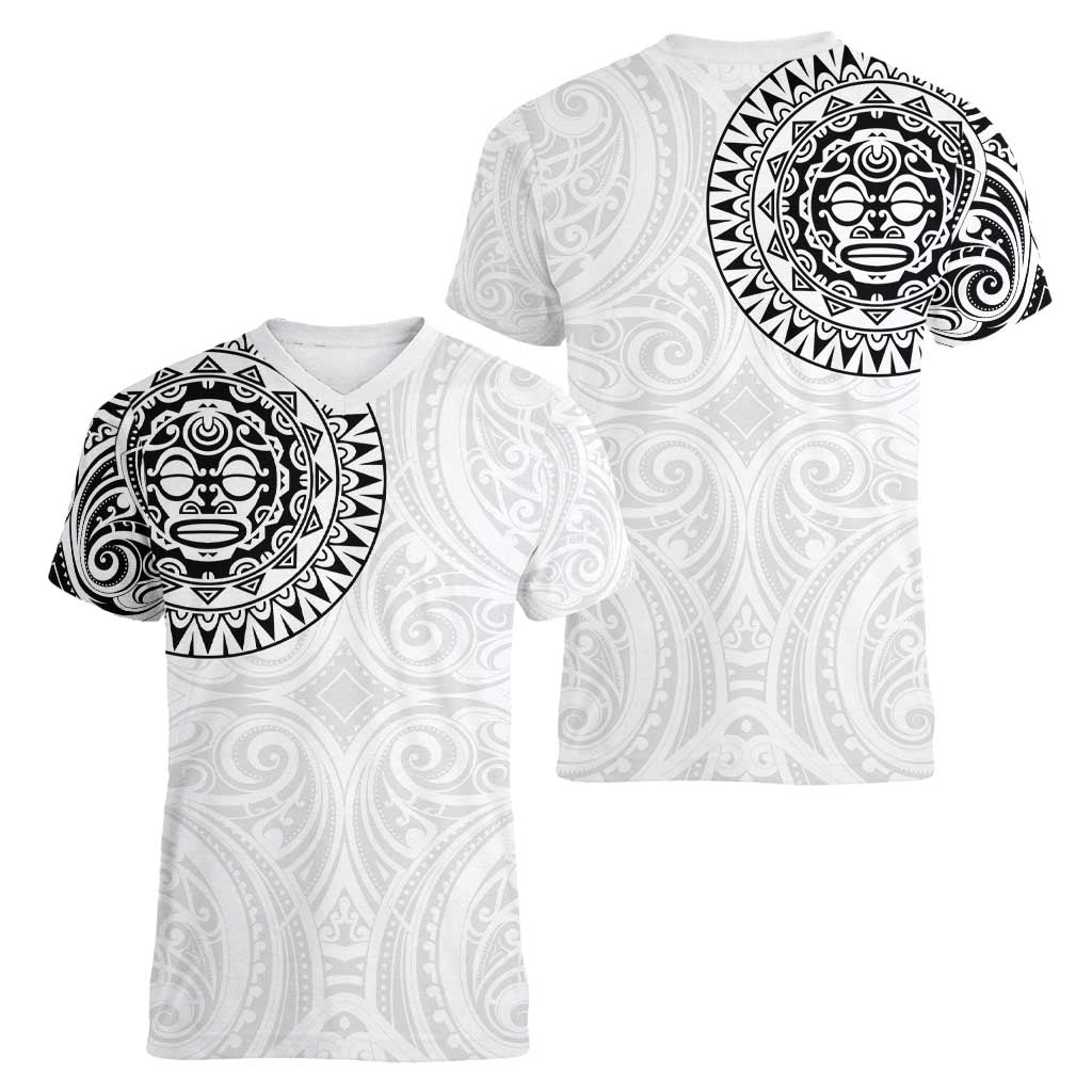 New Zealand Aotearoa Women V-Neck T-Shirt Maori Te Mata O Rongokako