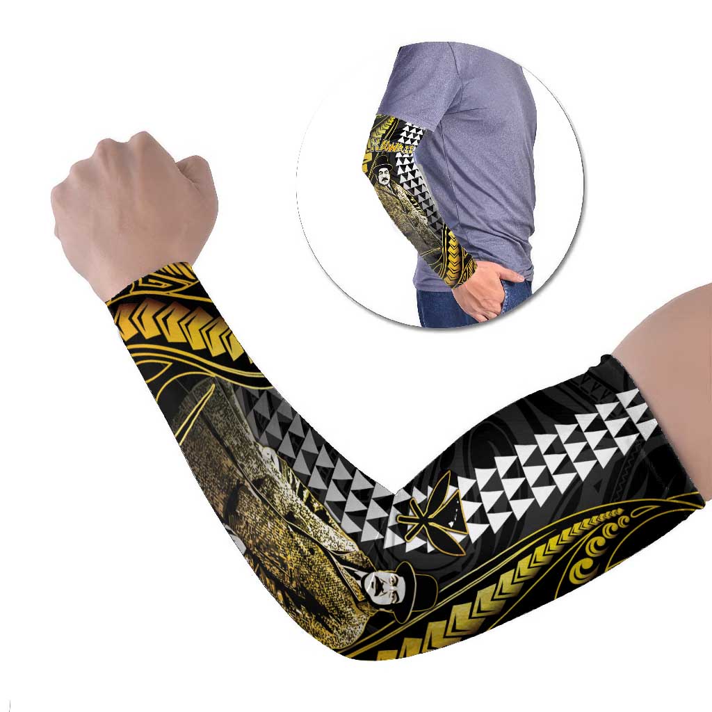 Hawaii Kuhio The Citizen Prince Arm Sleeves Gold Polynesian Tribal Tattoo LT05 Set of 2 Gold - Polynesian Pride
