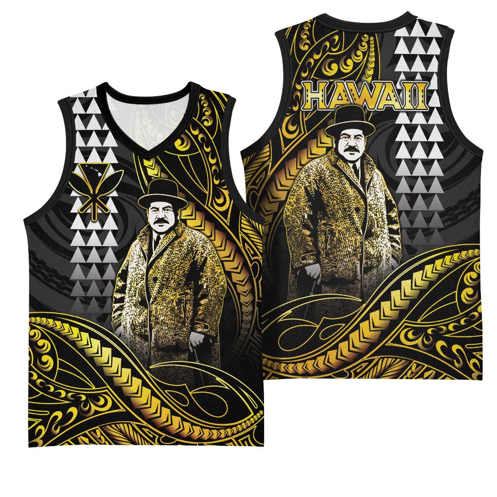 Hawaii Kuhio The Citizen Prince Basketball Jersey Gold Polynesian Tribal Tattoo LT05 - Polynesian Pride