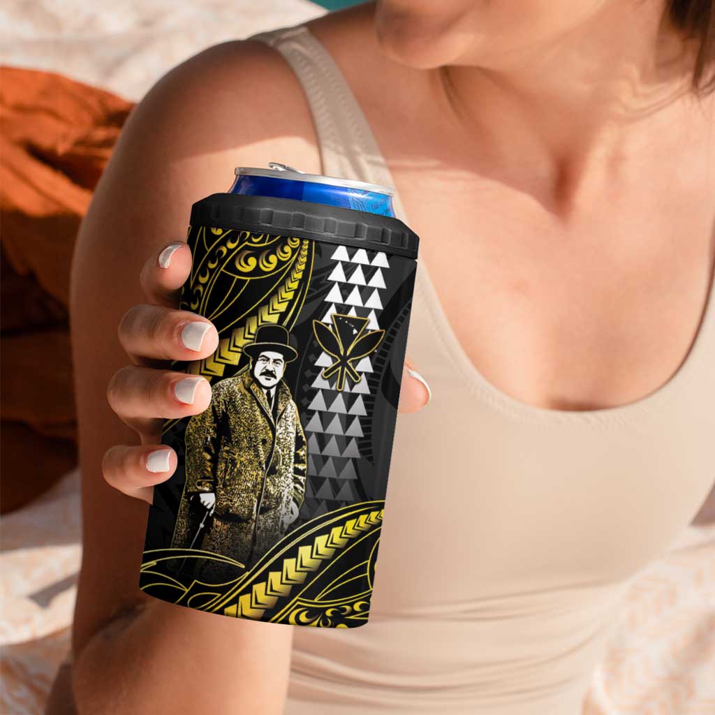Hawaii Kuhio The Citizen Prince 4 in 1 Can Cooler Tumbler Gold Polynesian Tribal Tattoo LT05 - Polynesian Pride