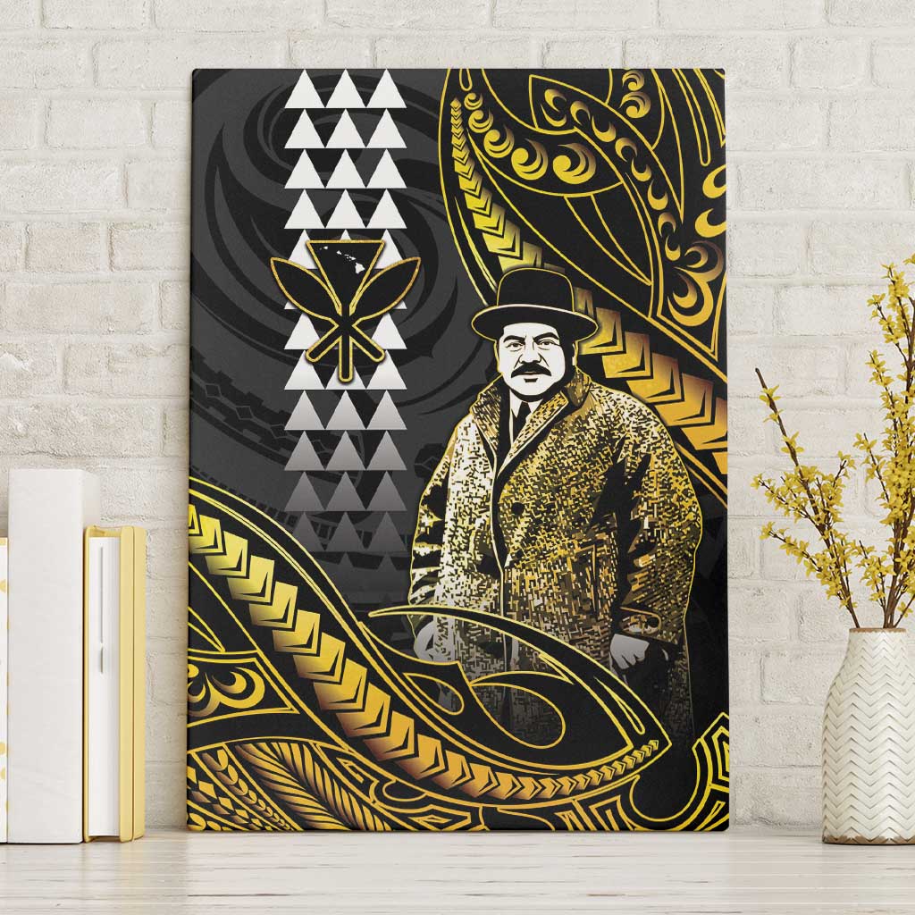 Hawaii Kuhio The Citizen Prince Canvas Wall Art Gold Polynesian Tribal Tattoo LT05 Without Frame Gold - Polynesian Pride