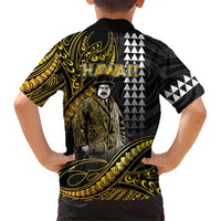 Hawaii Kuhio The Citizen Prince Family Matching Mermaid Dress and Hawaiian Shirt Gold Polynesian Tribal Tattoo LT05 - Polynesian Pride