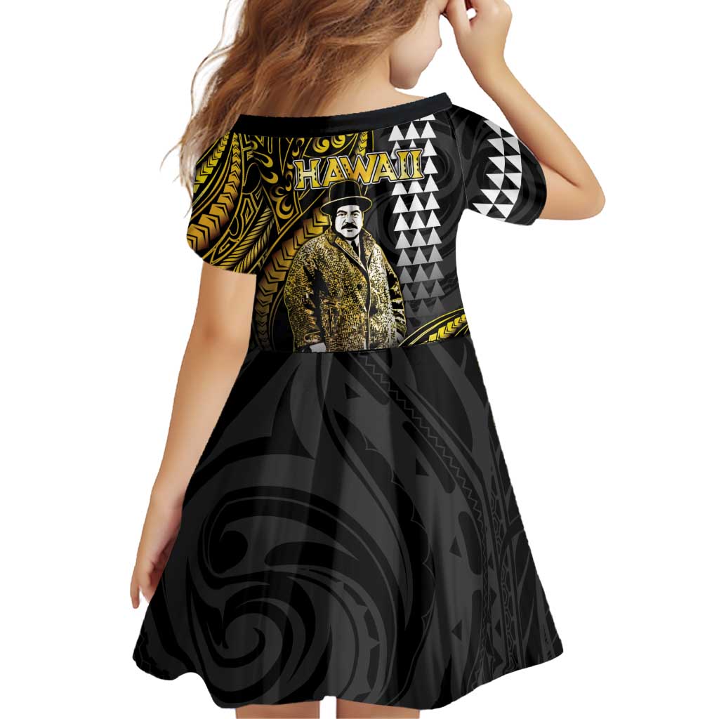 Hawaii Kuhio The Citizen Prince Family Matching Off Shoulder Maxi Dress and Hawaiian Shirt Gold Polynesian Tribal Tattoo LT05 - Polynesian Pride