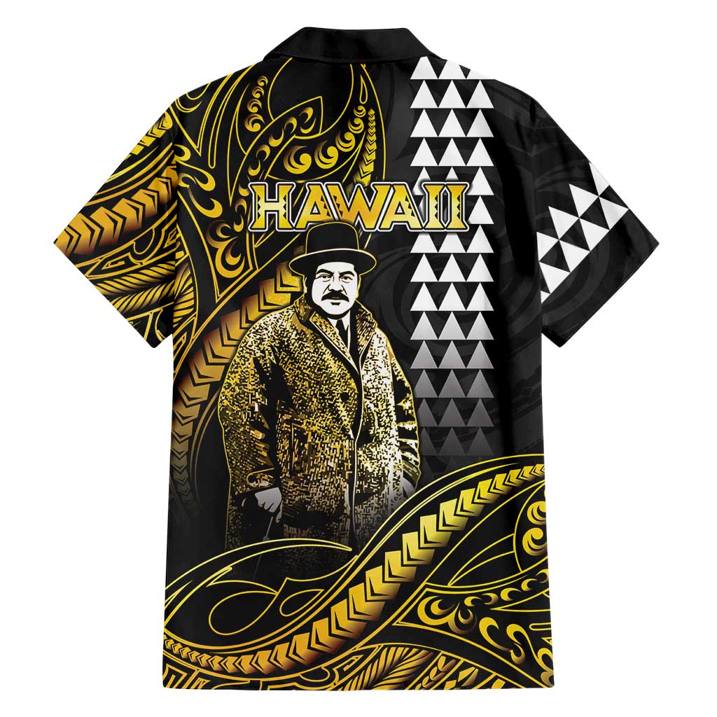 Hawaii Kuhio The Citizen Prince Family Matching Summer Maxi Dress and Hawaiian Shirt Gold Polynesian Tribal Tattoo LT05 - Polynesian Pride