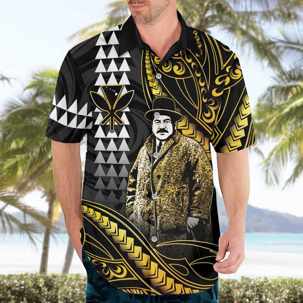 Hawaii Kuhio The Citizen Prince Hawaiian Shirt Gold Polynesian Tribal Tattoo LT05 - Polynesian Pride