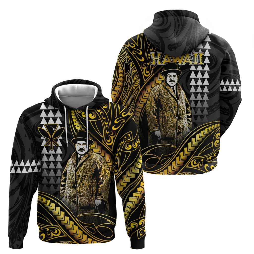Hawaii Kuhio The Citizen Prince Hoodie Gold Polynesian Tribal Tattoo LT05 - Polynesian Pride