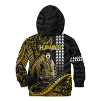 Hawaii Kuhio The Citizen Prince Kid Hoodie Gold Polynesian Tribal Tattoo LT05 - Polynesian Pride