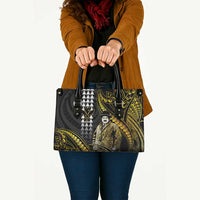 Hawaii Kuhio The Citizen Prince Leather Bag Gold Polynesian Tribal Tattoo LT05 - Polynesian Pride