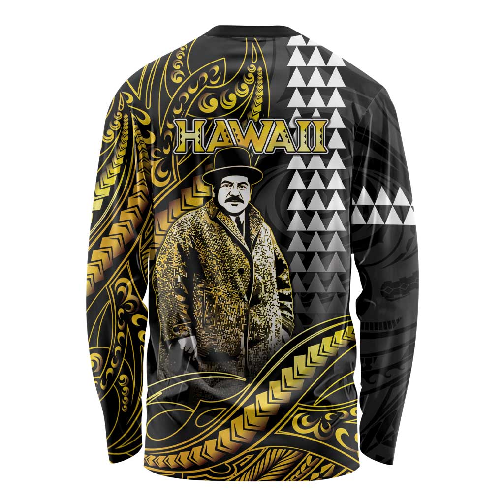 Hawaii Kuhio The Citizen Prince Long Sleeve Shirt Gold Polynesian Tribal Tattoo LT05 - Polynesian Pride