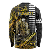 Hawaii Kuhio The Citizen Prince Long Sleeve Shirt Gold Polynesian Tribal Tattoo LT05 - Polynesian Pride