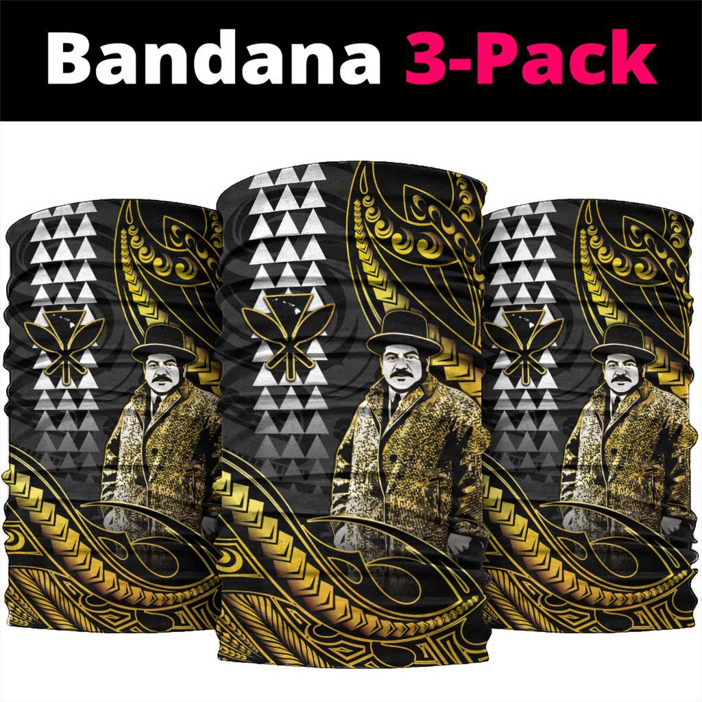 Hawaii Kuhio The Citizen Prince Neck Gaiter Gold Polynesian Tribal Tattoo LT05 package One Size: 25*50cm Gold - Polynesian Pride