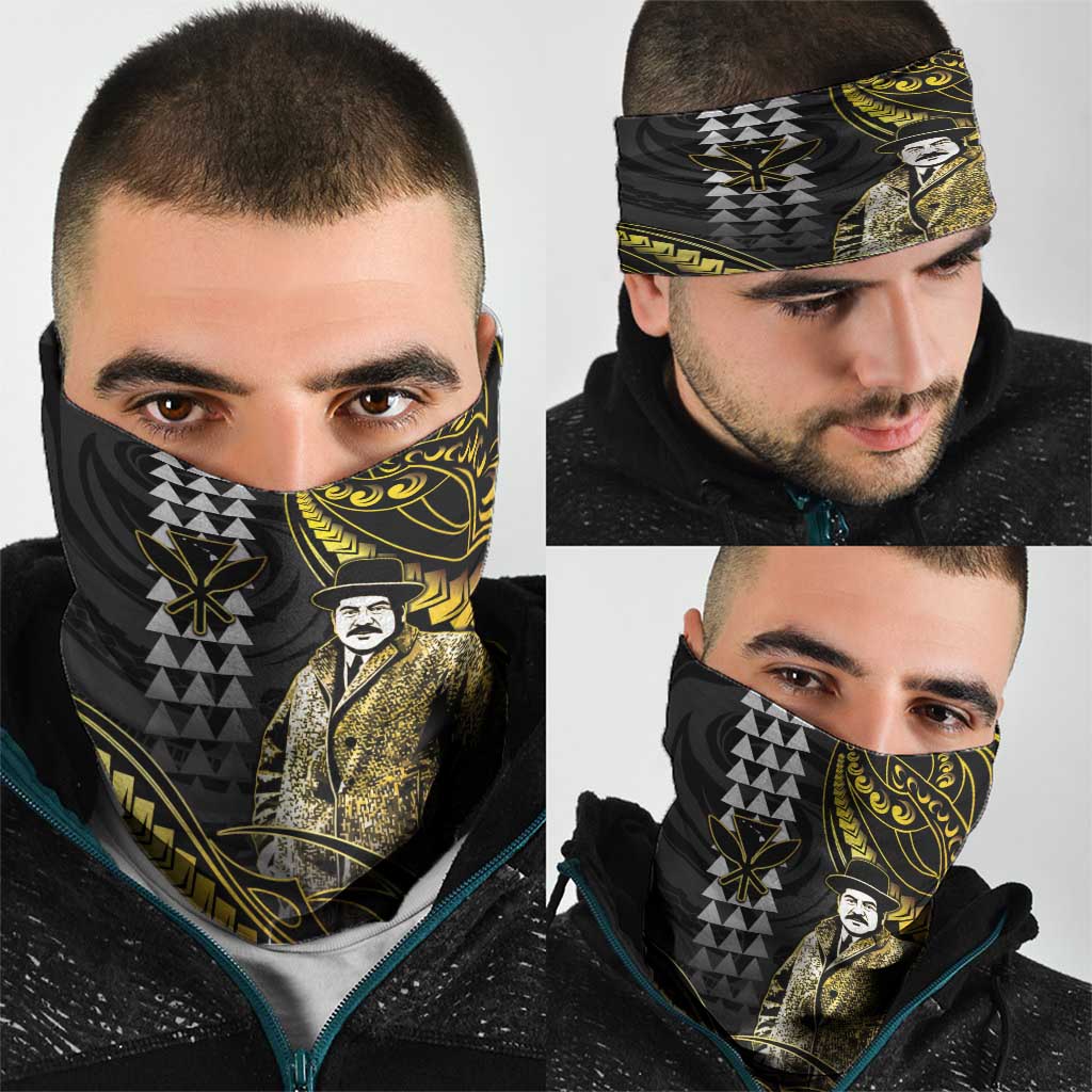 Hawaii Kuhio The Citizen Prince Neck Gaiter Gold Polynesian Tribal Tattoo