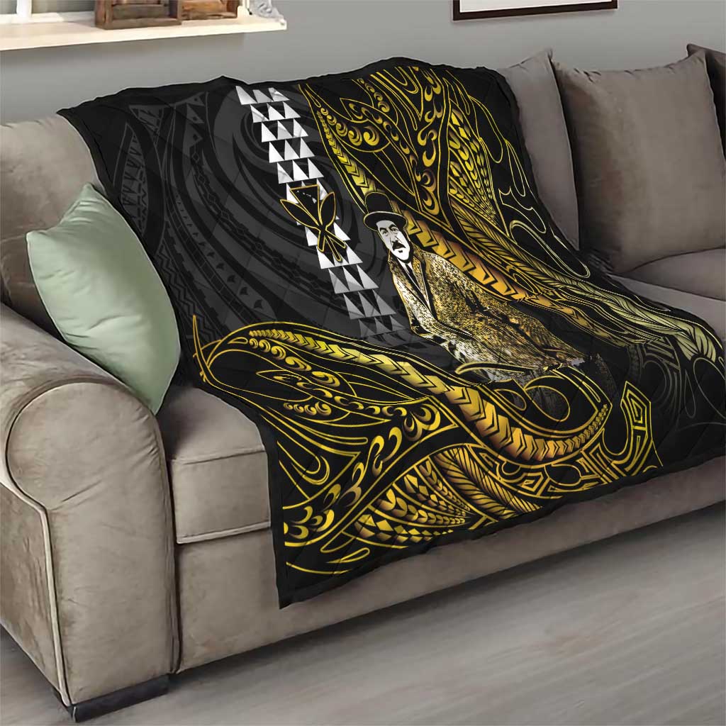 Hawaii Kuhio The Citizen Prince Quilt Gold Polynesian Tribal Tattoo