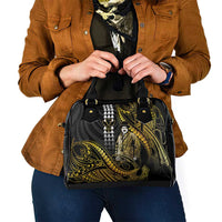 Hawaii Kuhio The Citizen Prince Shoulder Handbag Gold Polynesian Tribal Tattoo