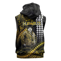 Hawaii Kuhio The Citizen Prince Sleeveless Hoodie Gold Polynesian Tribal Tattoo