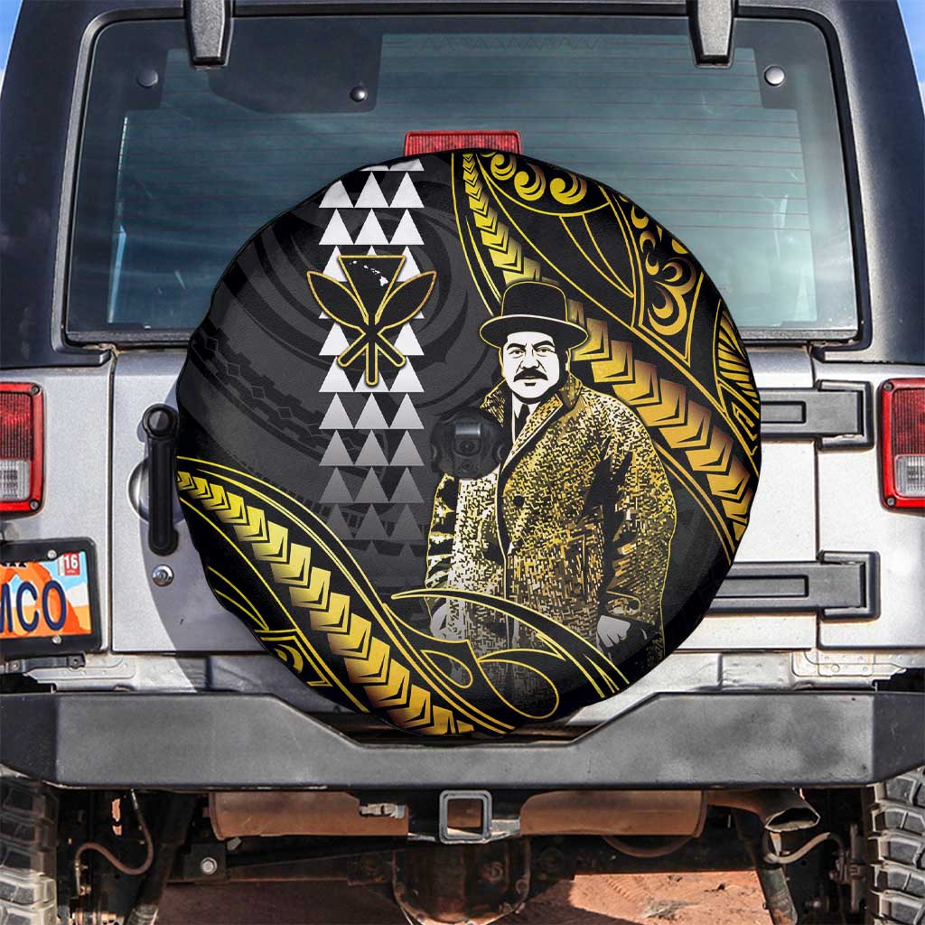 Hawaii Kuhio The Citizen Prince Spare Tire Cover Gold Polynesian Tribal Tattoo LT05 Gold - Polynesian Pride