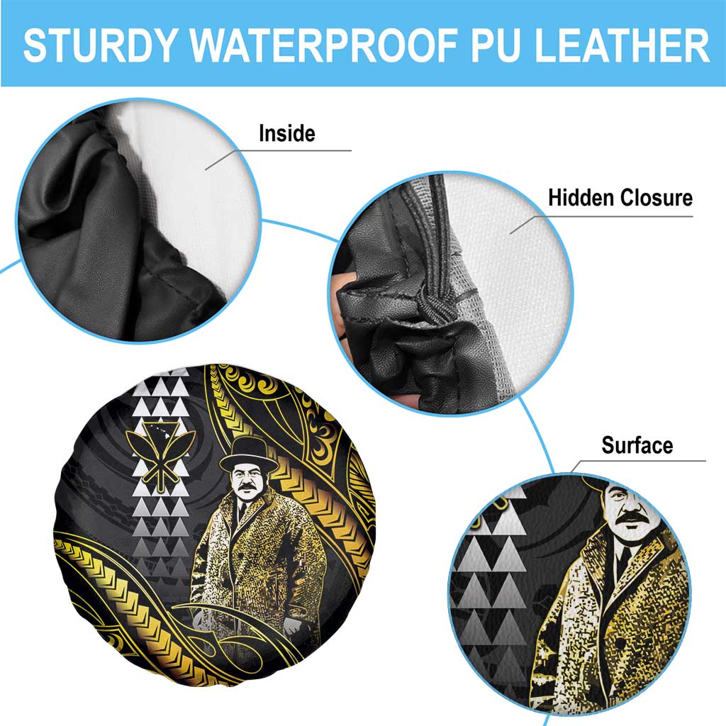 Hawaii Kuhio The Citizen Prince Spare Tire Cover Gold Polynesian Tribal Tattoo LT05 - Polynesian Pride