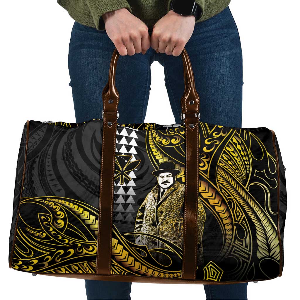 Hawaii Kuhio The Citizen Prince Travel Bag Gold Polynesian Tribal Tattoo LT05 Gold - Polynesian Pride