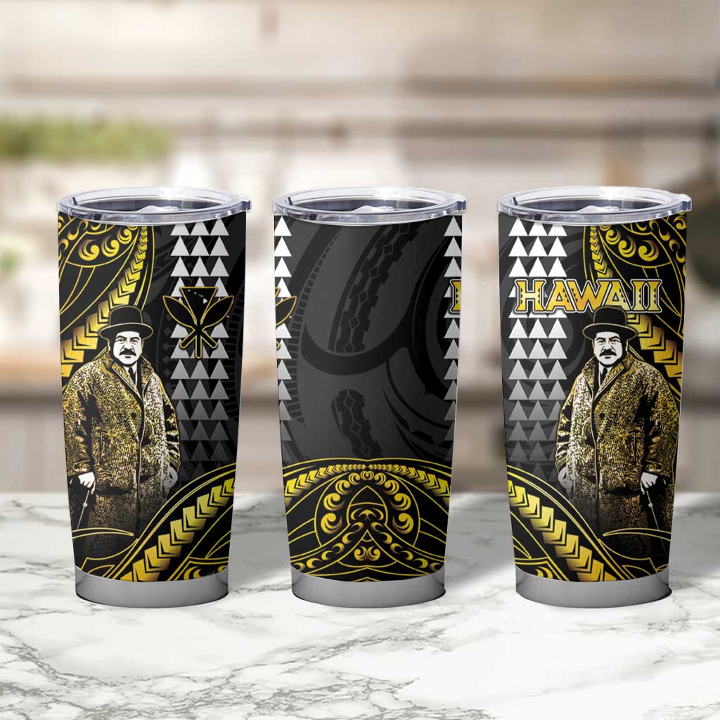 Hawaii Kuhio The Citizen Prince Tumbler Cup Gold Polynesian Tribal Tattoo LT05 - Polynesian Pride
