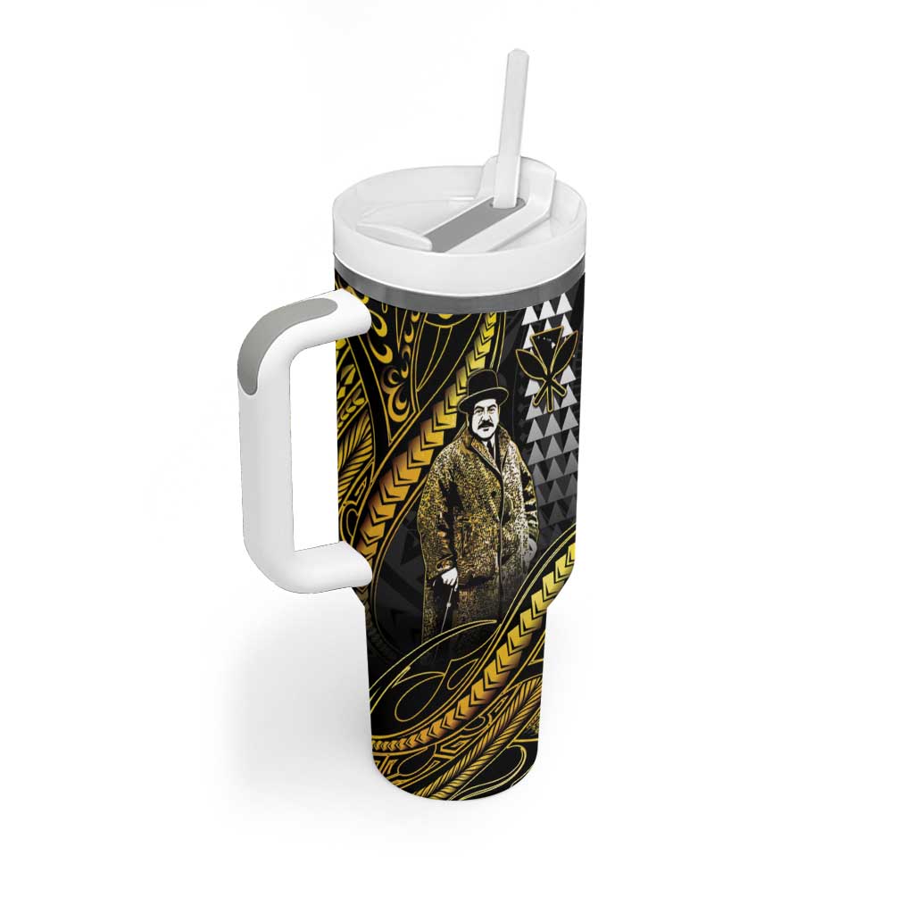 Hawaii Kuhio The Citizen Prince Tumbler With Handle Gold Polynesian Tribal Tattoo