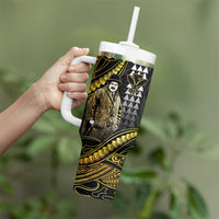 Hawaii Kuhio The Citizen Prince Tumbler With Handle Gold Polynesian Tribal Tattoo