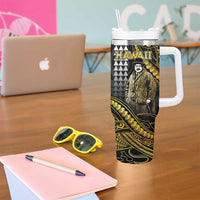 Hawaii Kuhio The Citizen Prince Tumbler With Handle Gold Polynesian Tribal Tattoo