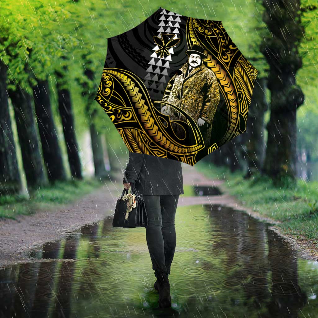 Hawaii Kuhio The Citizen Prince Umbrella Gold Polynesian Tribal Tattoo