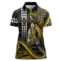 Hawaii Kuhio The Citizen Prince Women Polo Shirt Gold Polynesian Tribal Tattoo LT05 Female Gold - Polynesian Pride