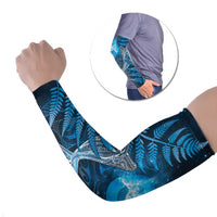 New Zealand Matariki Arm Sleeves Maori Koru With Humpback Whale Blue