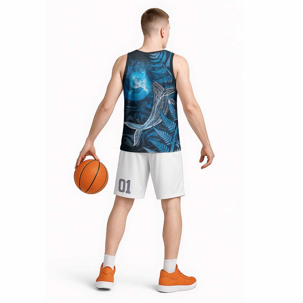 New Zealand Matariki Basketball Jersey Maori Koru With Humpback Whale Blue