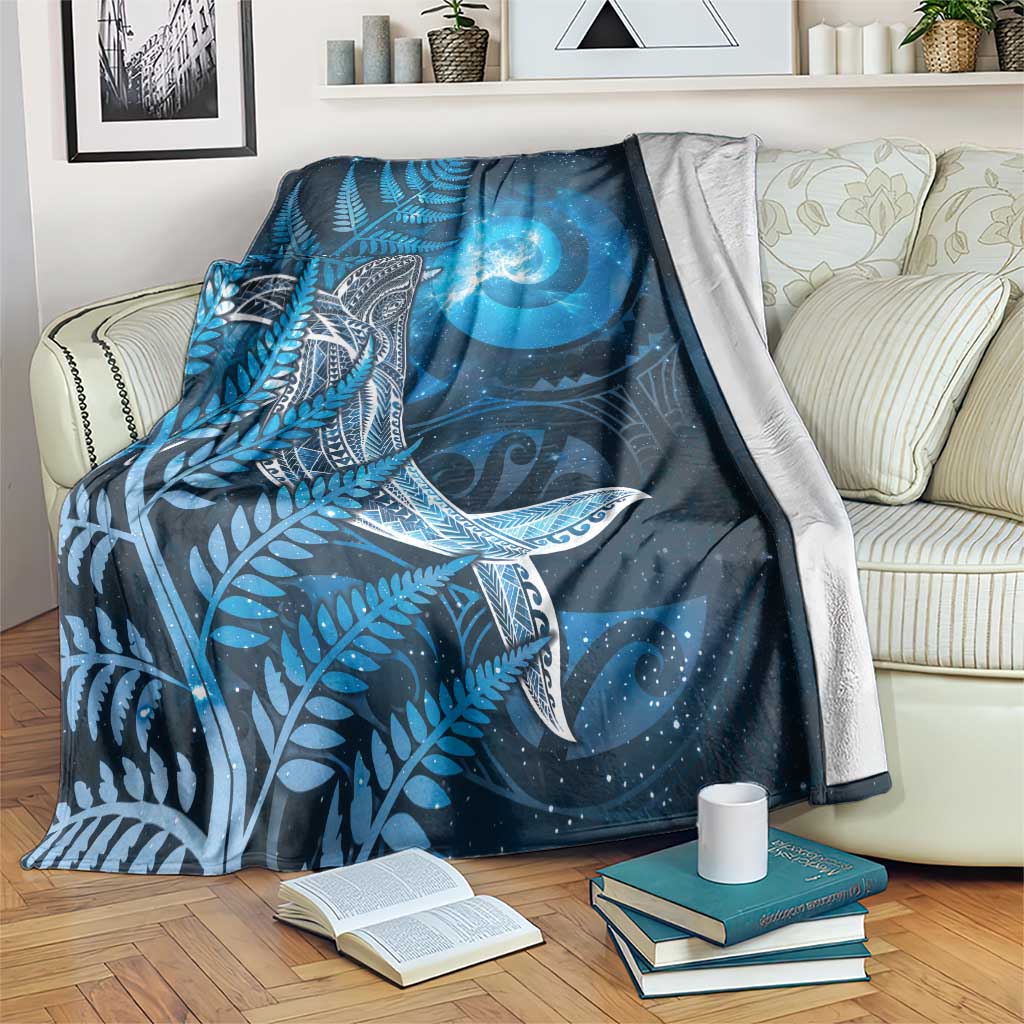 New Zealand Matariki Blanket Maori Koru With Humpback Whale Blue