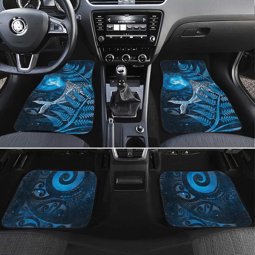 New Zealand Matariki Car Mats Maori Koru With Humpback Whale Blue LT05 Set 4pcs Blue - Polynesian Pride
