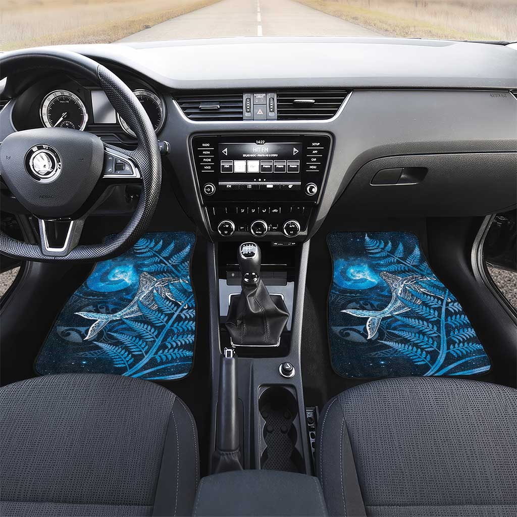 New Zealand Matariki Car Mats Maori Koru With Humpback Whale Blue LT05 Set 2pcs - Front Blue - Polynesian Pride