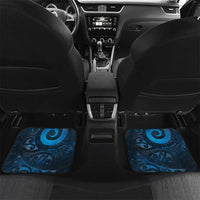 New Zealand Matariki Car Mats Maori Koru With Humpback Whale Blue LT05 Set 2pcs - Back Blue - Polynesian Pride