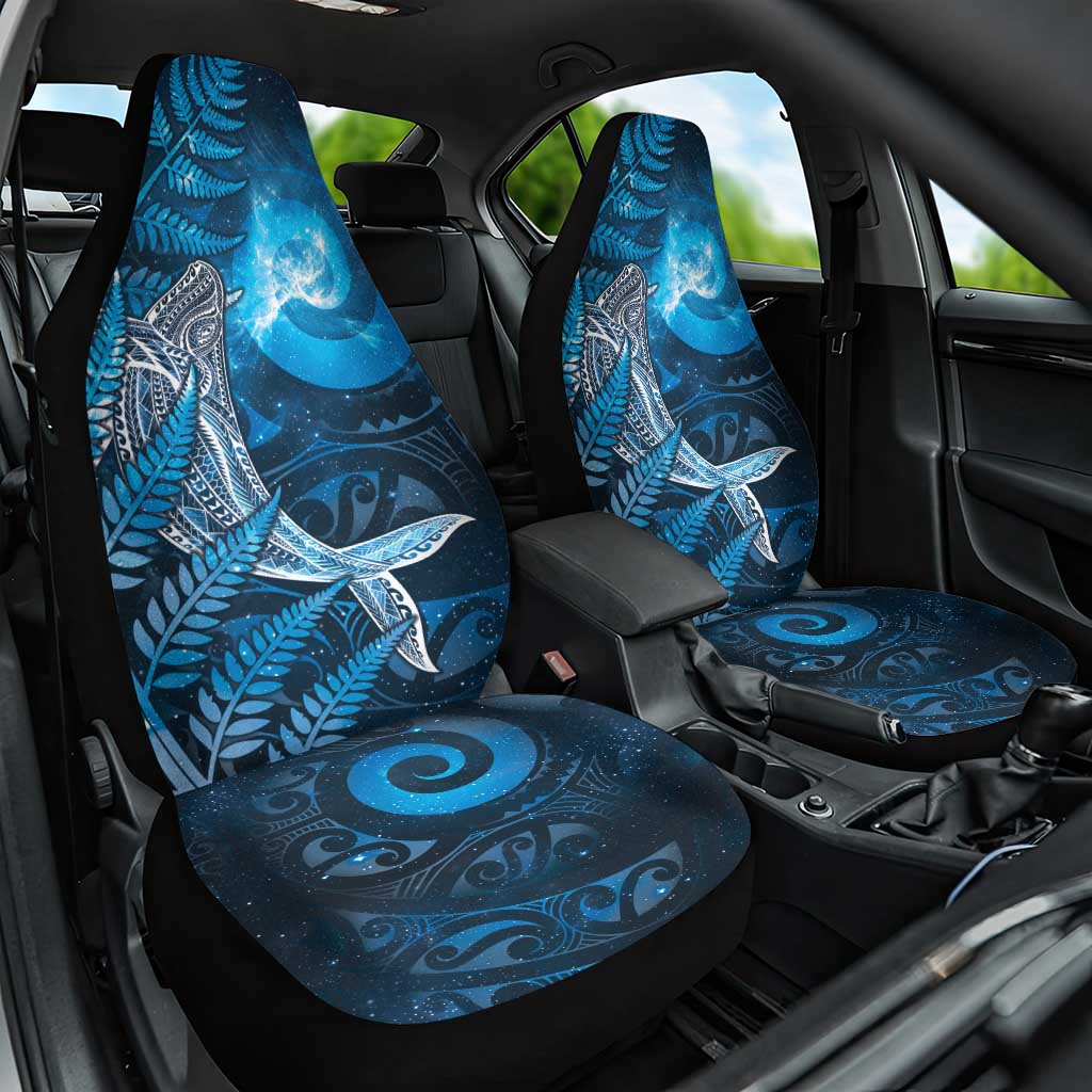 New Zealand Matariki Car Seat Cover Maori Koru With Humpback Whale Blue LT05 One Size Blue - Polynesian Pride