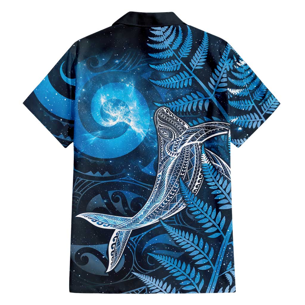 New Zealand Matariki Family Matching Long Sleeve Bodycon Dress and Hawaiian Shirt Maori Koru With Humpback Whale Blue LT05 - Polynesian Pride