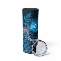 New Zealand Matariki Skinny Tumbler Maori Koru With Humpback Whale Blue LT05 - Polynesian Pride