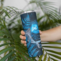 New Zealand Matariki Skinny Tumbler Maori Koru With Humpback Whale Blue LT05 - Polynesian Pride