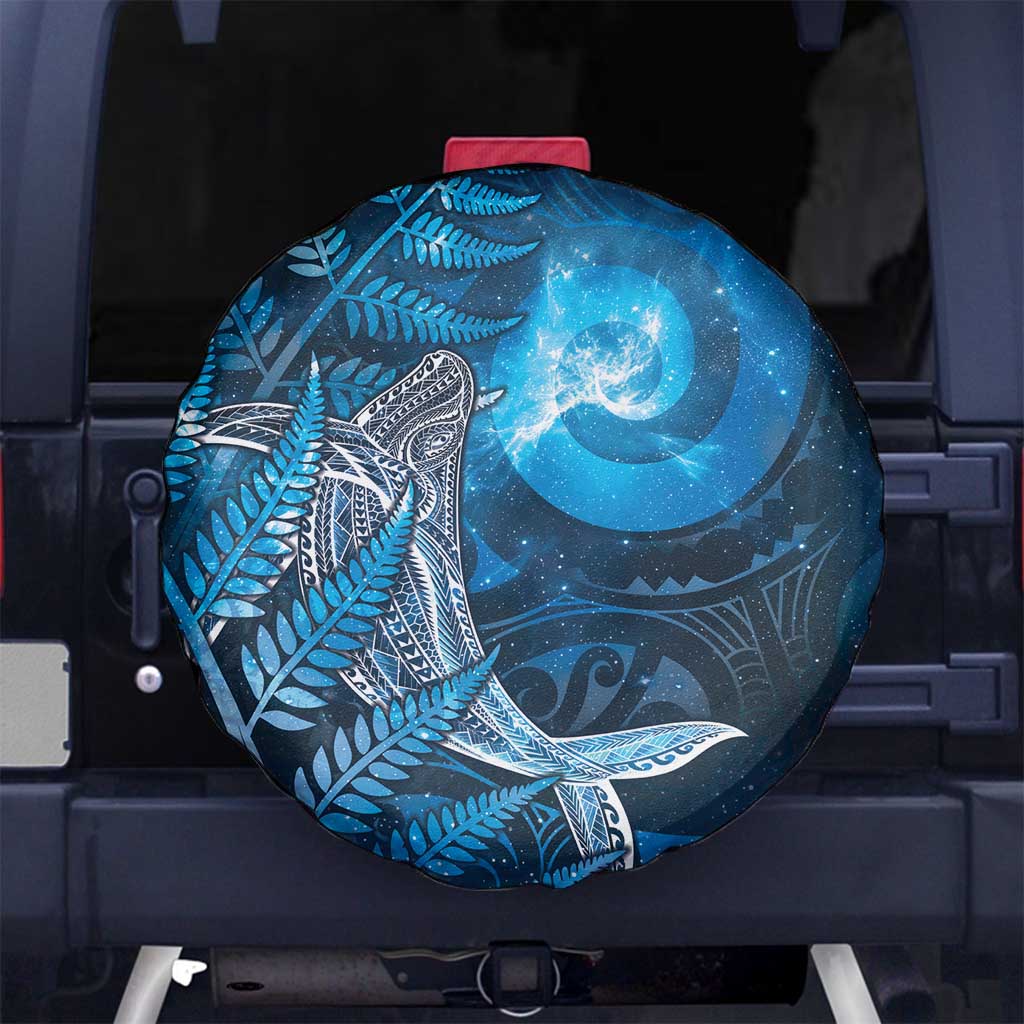New Zealand Matariki Spare Tire Cover Maori Koru With Humpback Whale Blue LT05 No hole Blue - Polynesian Pride